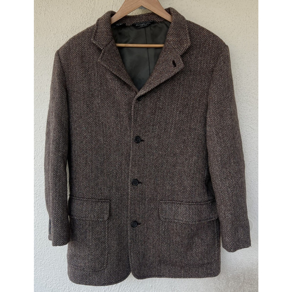 VTG Abercrombie & Fitch Mens Brown Wool Blend Blazer Coat Classic Small Prep